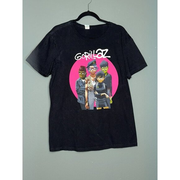 Pacific Gorillaz Men's Large Black SS Crewneck Cotton Band Tee - Picture 1 of 6